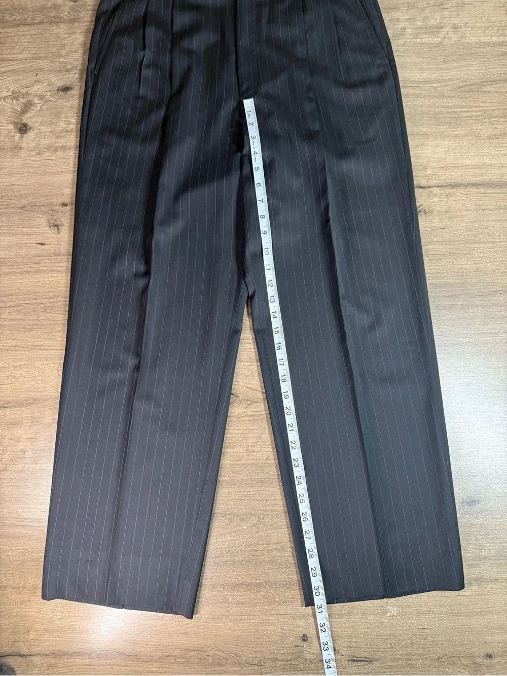 Vintage Museo Ruffini Italy 100% Wool Mens Pin Stripe Dress Pants Trousers 34x31